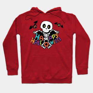 Happy Halloween Bats & Skeleton Hoodie